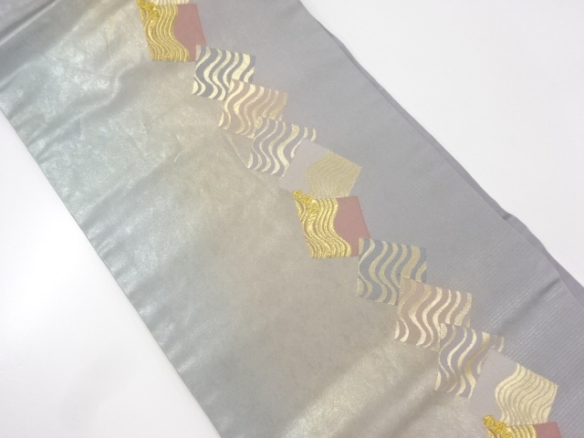 色紙に抽象模様織り出し名古屋帯